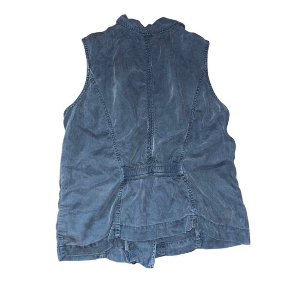 Max Jeans Full Zip Vest Women Military Biker Style Cargo Size Medium - Picture 2 of 3